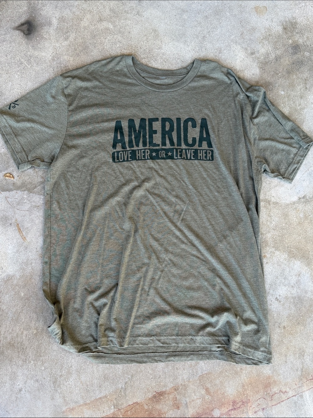 America Graphic Short Sleeve T-Shirt - Olive Green